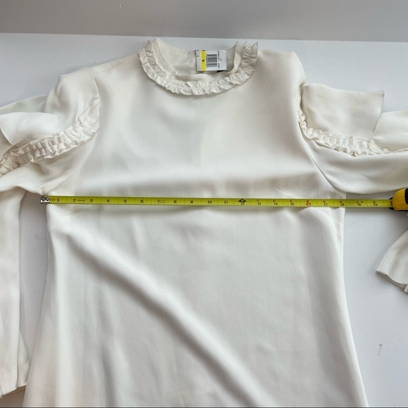 Alexis Marianne Dress in Ivory ruffle tiered sleeve high neck medium m - Picture 9 of 11